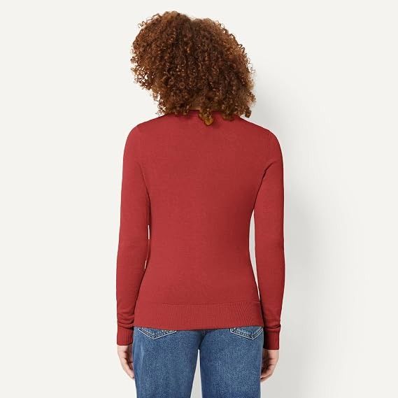 Red Button-Up Cardigan Sweater image 3